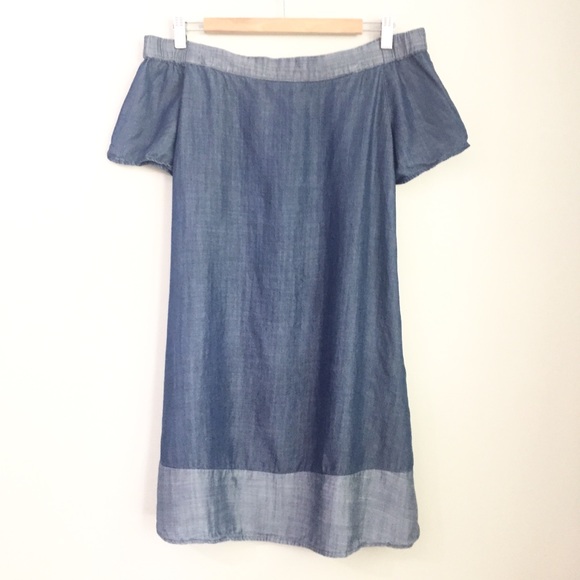 Cato Dresses & Skirts - Cato Chambray Off the Shoulder Dress Size XS